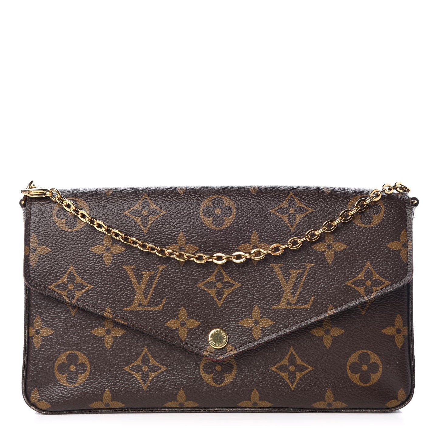 Monogram Pochette Felicie Chain Wallet Fuchsia