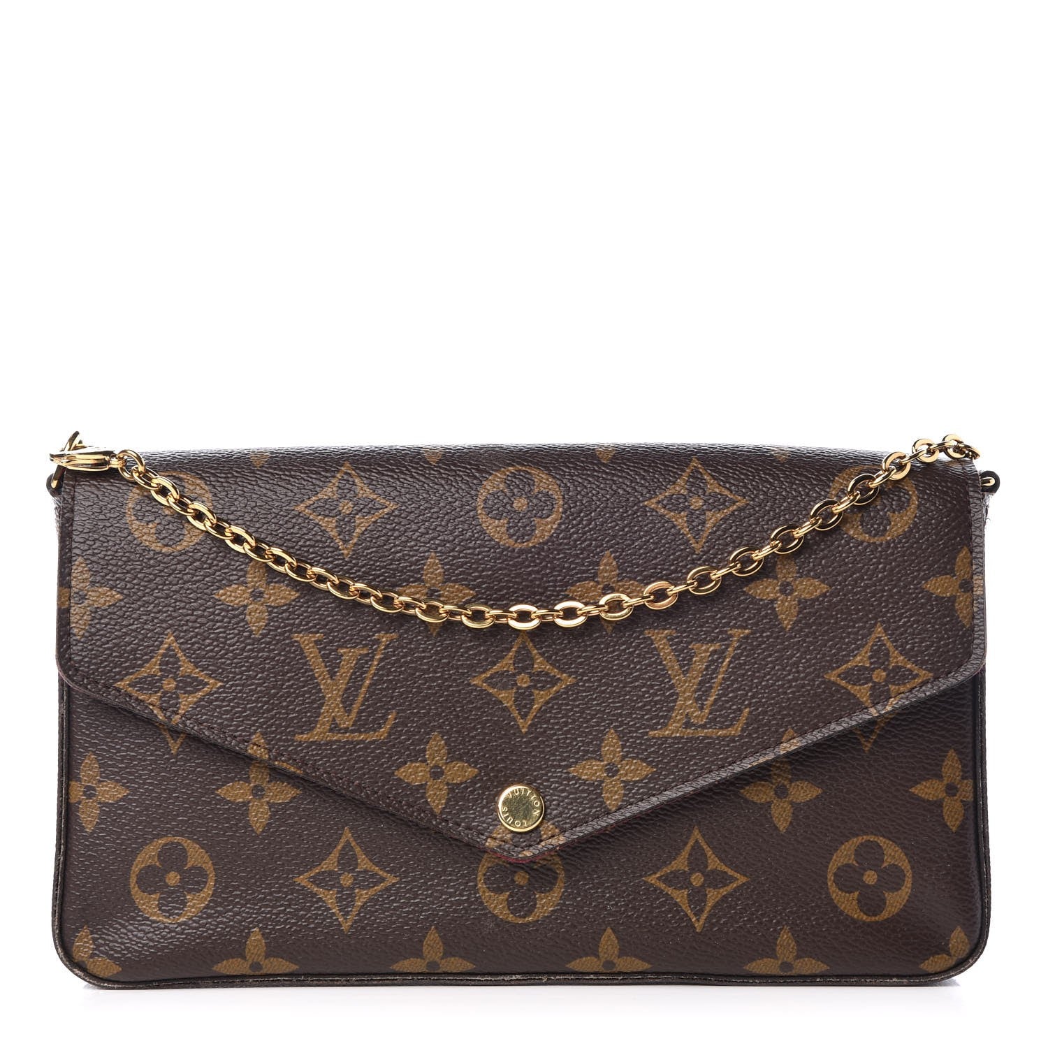 Louis Vuitton Monogram Pochette Felicie Chain Wallet Fuchsia 1 of 9