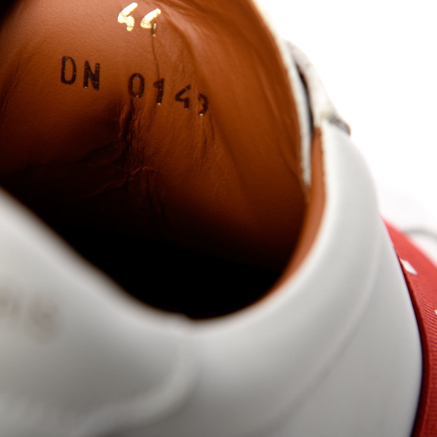 Calfskin Band Logo Mens Urban Street Sneakers 44 White Red