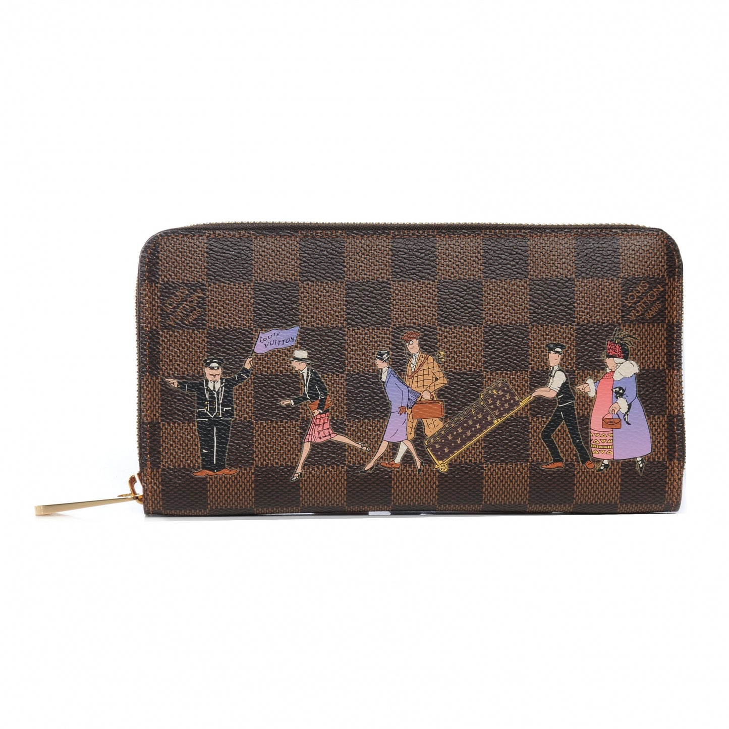 Damier Ebene Illustre Zippy Wallet Violet