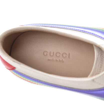 Gucci Calfskin Crystal Rainbow Womens Falacer Sneakers 36 White 8 of 11