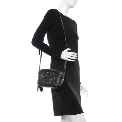 Gucci Pebbled Calfskin Studded Small Soho Disco Bag Black 2 of 7