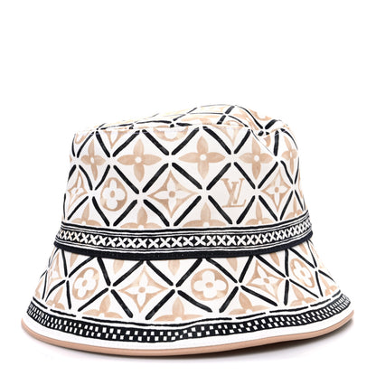 Louis Vuitton Cotton Monogram Flower Tile Reversible Bucket Hat Beige 1 of 13
