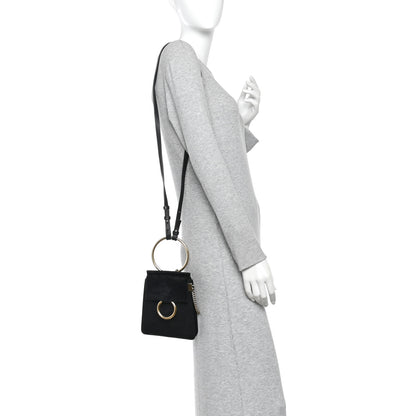 Chloe Suede Calfskin Mini Faye Bracelet Bag Black 2 of 10