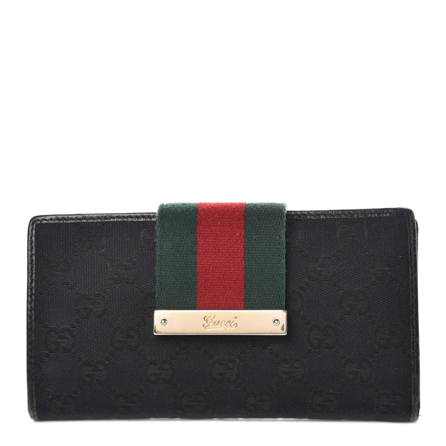 Monogram Ladies Web Continental Wallet Black