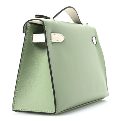 Hermes Swift Horseshoe Kelly Pochette Clutch Vert Criquet Nata 3 of 11