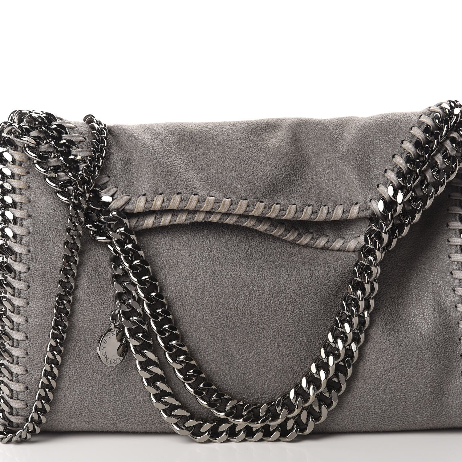 Stella McCartney Shaggy Deer Mini Falabella Fold Over Tote Light Grey 11 of 11