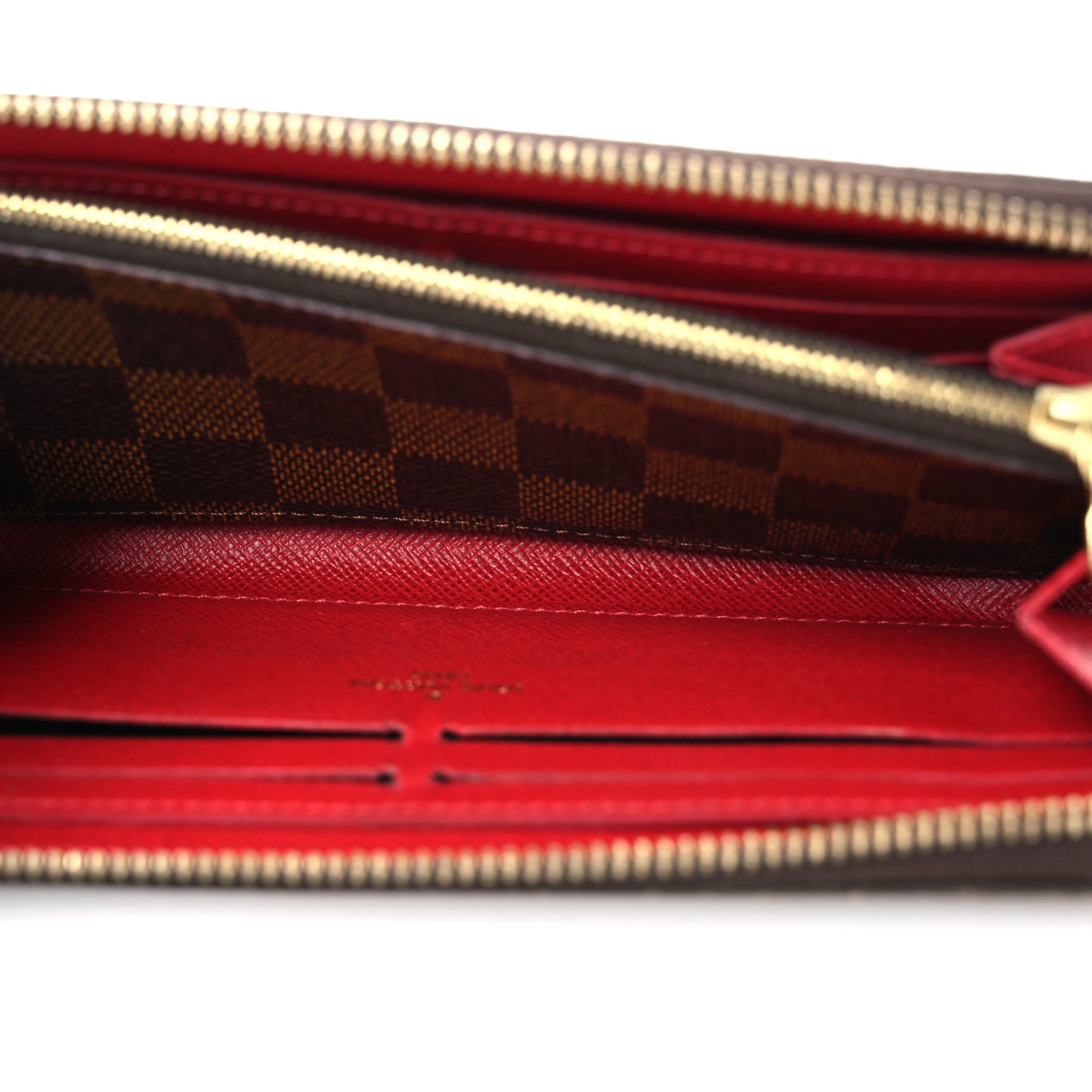 Damier Ebene Clemence Wallet Cherry