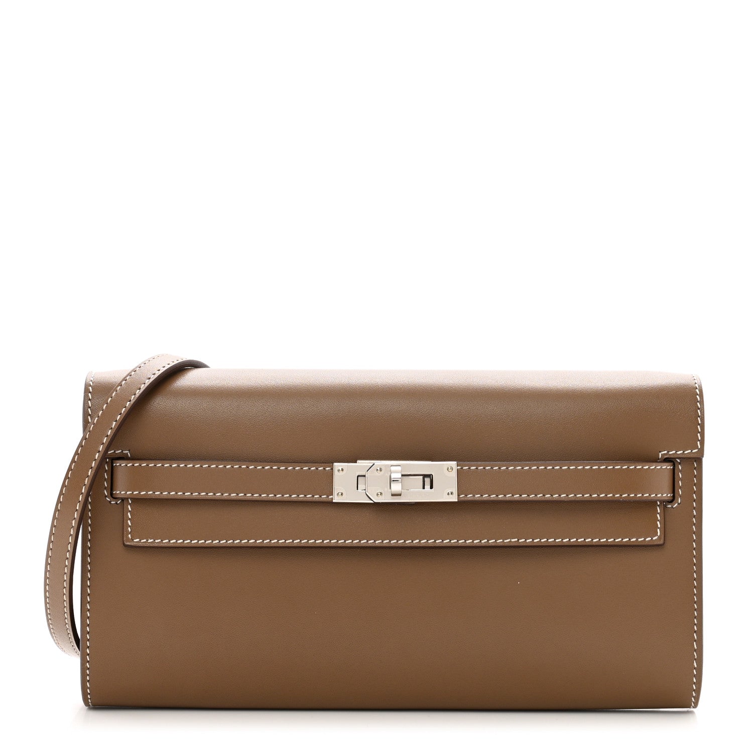 Hermes Tadelakt Kelly Wallet To Go Etoupe 1 of 8