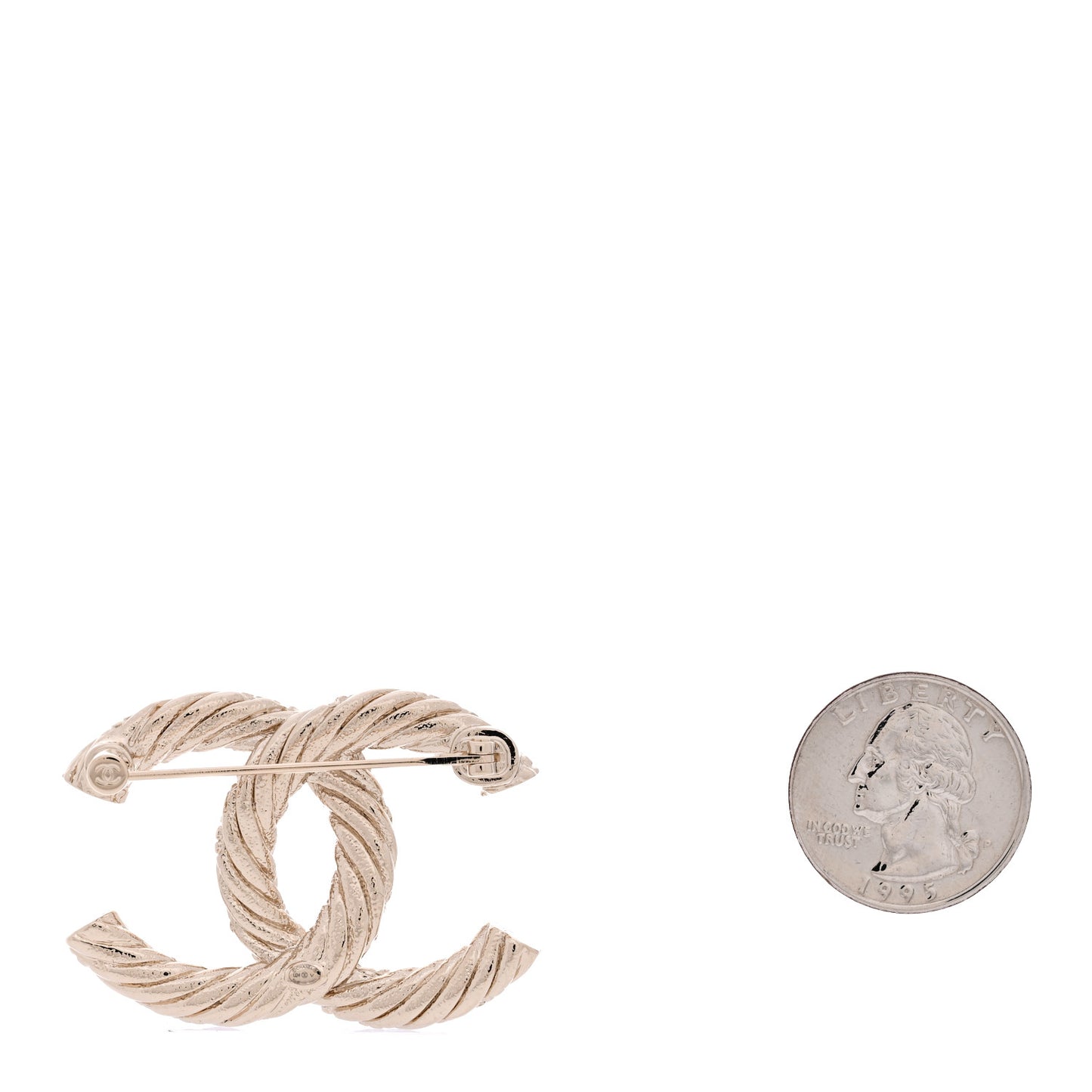 Twisted CC Brooch Light Gold
