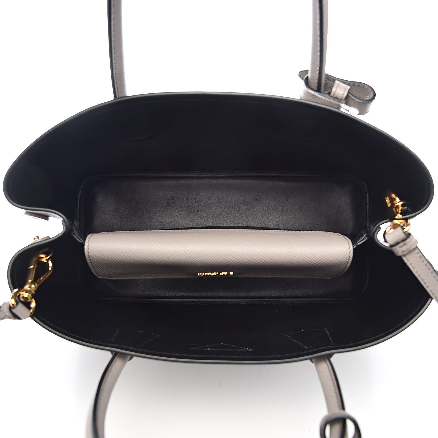 Saffiano Cuir Medium Double Bag Argilla