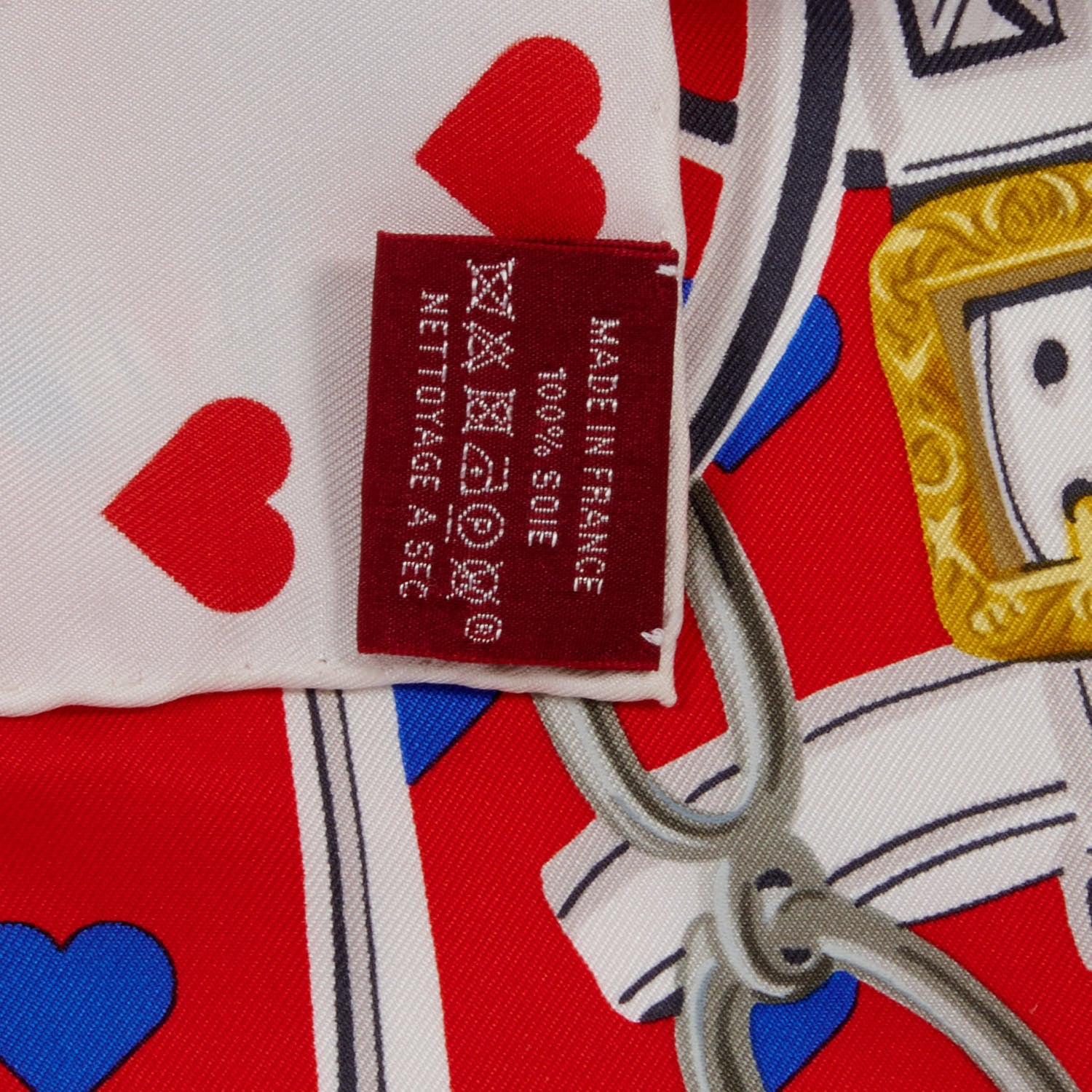 Hermes Silk Brides De Gala Love Scarf 90 Rouge Vif Marine White 4 of 4