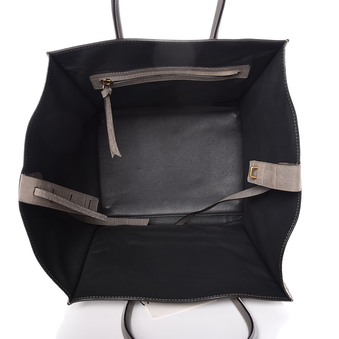 Crocodile Embossed Nubuck Medium Phantom Luggage Grey