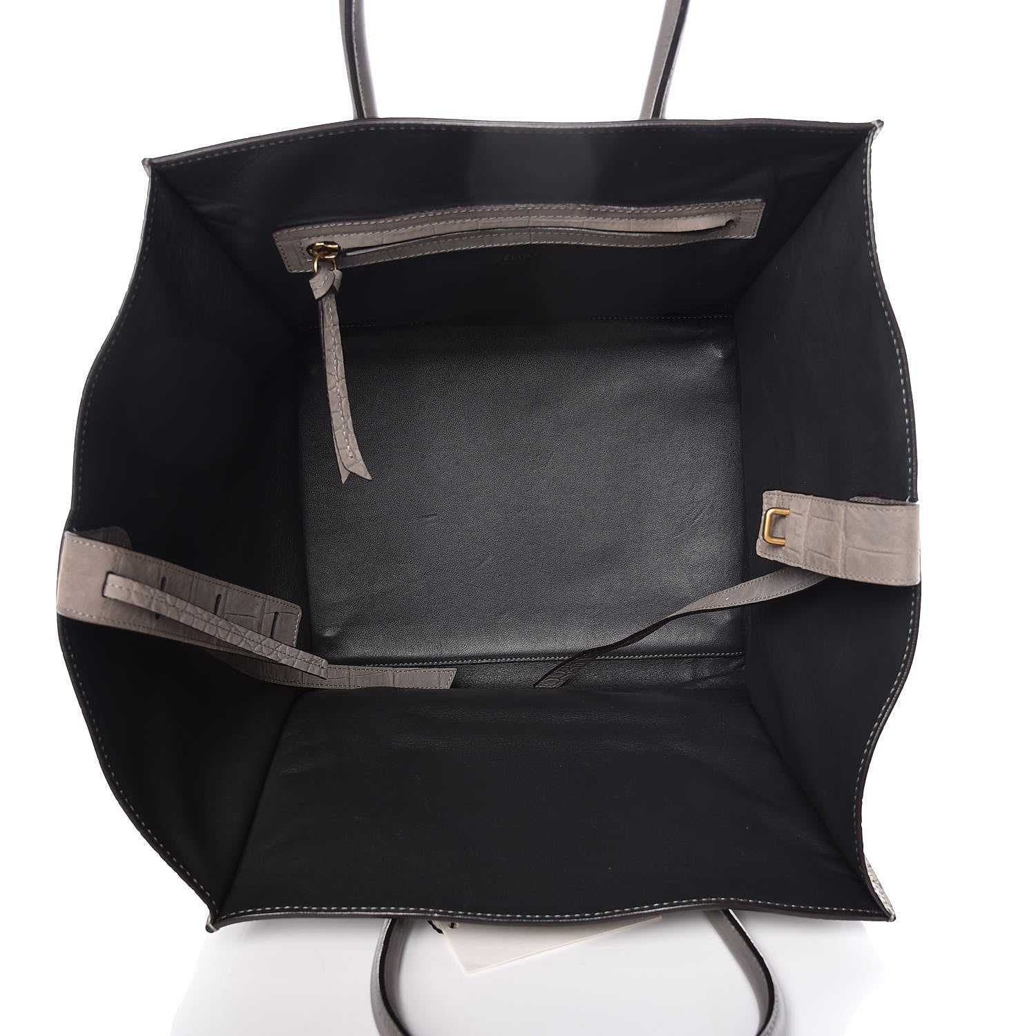 Celine Crocodile Embossed Nubuck Medium Phantom Luggage Grey 5 of 12