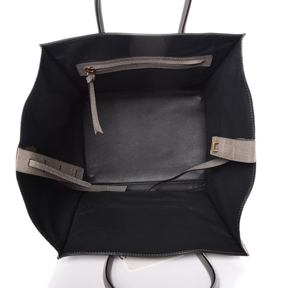 Celine Crocodile Embossed Nubuck Medium Phantom Luggage Grey 5 of 12