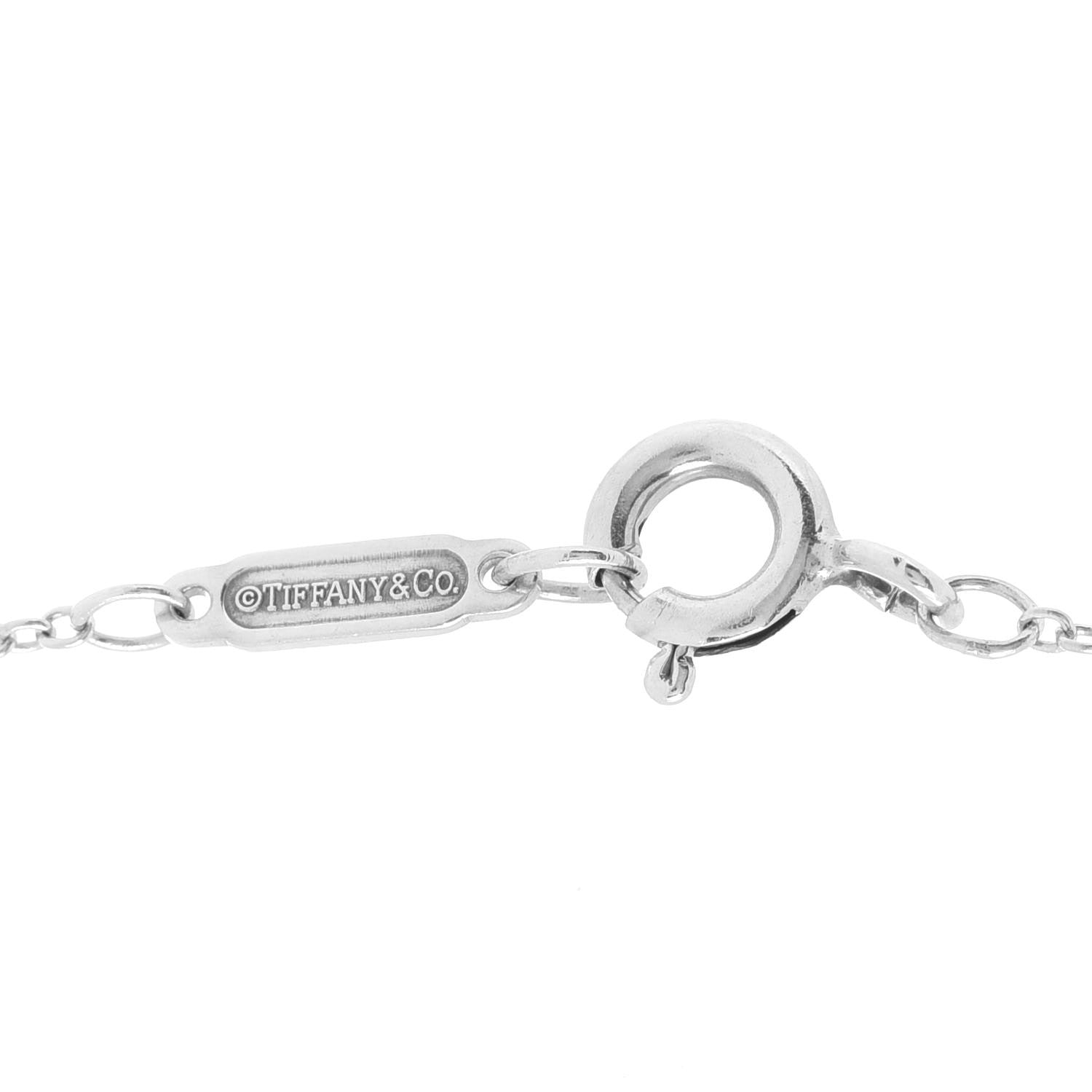Tiffany Sterling Silver Diamond 1837 Circle Lock Necklace 4 of 6
