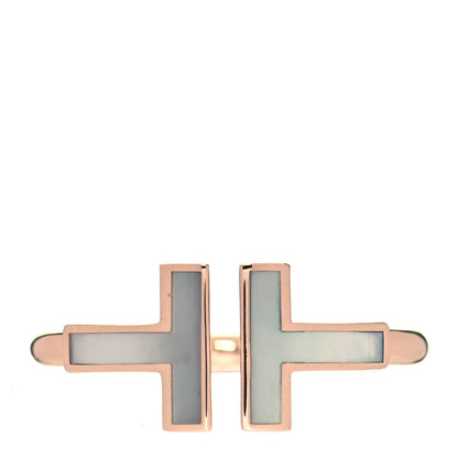 Tiffany 18K Rose Gold Mother of Pearl T Wire Ring 52 6 1 of 5
