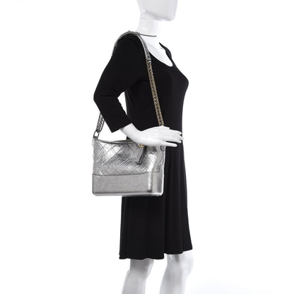 Chanel Metallic Aged Calfskin Quilted Medium Gabrielle Silver 2 of 13