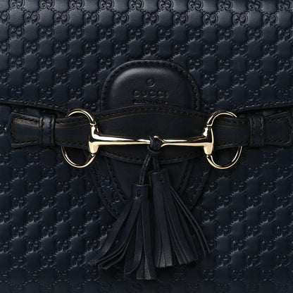 Gucci Soft Microguccissima Medium Emily Chain Shoulder Bag Blue 9 of 11