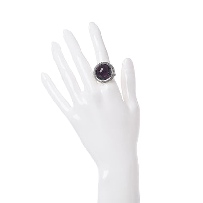 David Yurman Sterling Silver Diamond Amethyst 18mm Cerise Ring 54 6.75 2 of 7