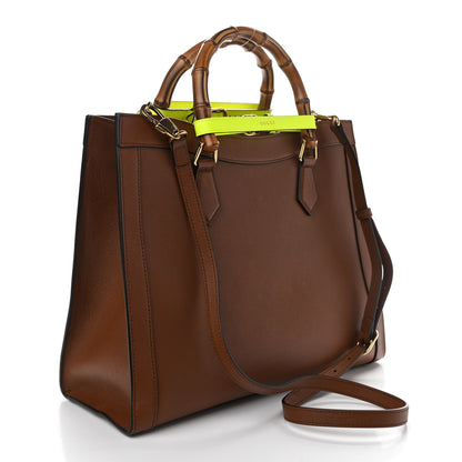 Gucci Wonka Grain Calfskin Medium Diana Tote Bag Cuir Yellow Fluo 3 of 10