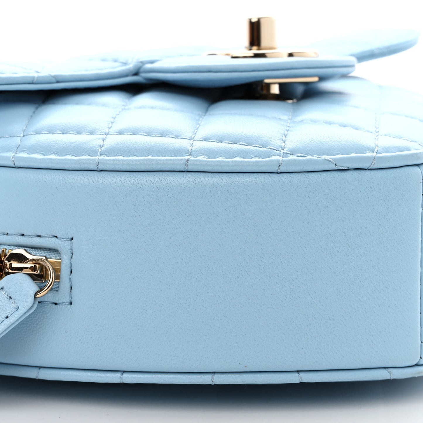 Lambskin Quilted CC In Love Heart Bag Light Blue
