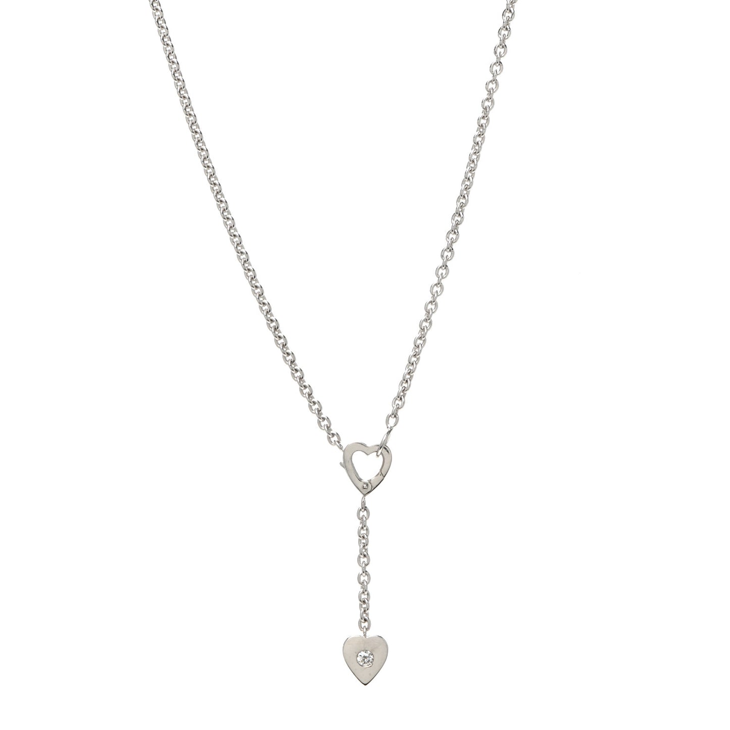 18K White Gold Diamond Mon Amour Lariat Necklace