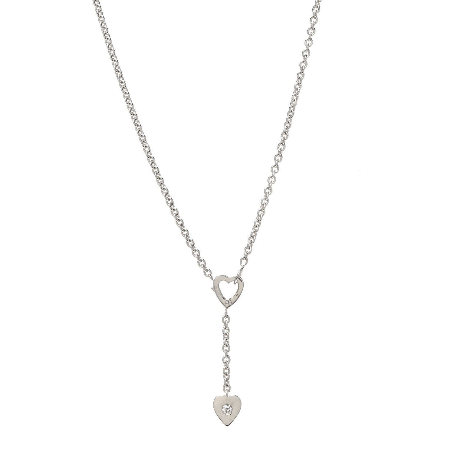 Cartier 18K White Gold Diamond Mon Amour Lariat Necklace 1 of 4