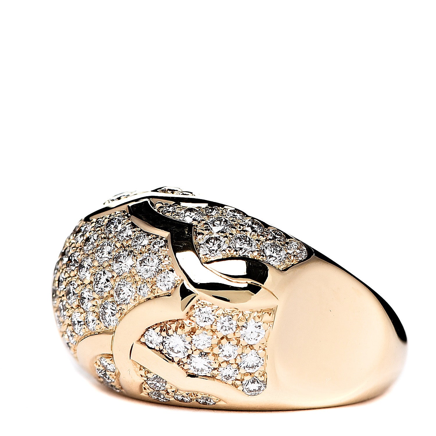 Chanel 18K Yellow Gold Diamond Camellia Cocktail Ring 53 6.5 2 of 4