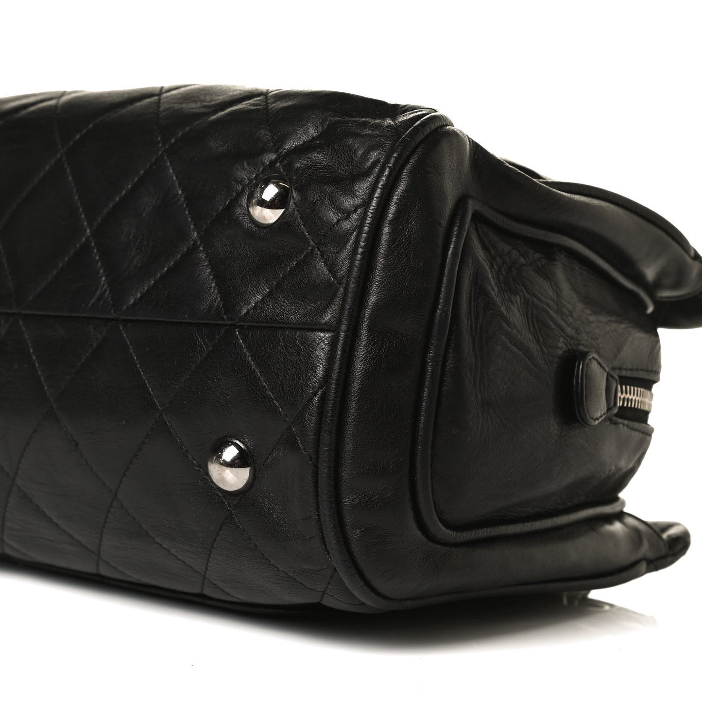 Lambskin Bijoux Chain Shopping Tote Black