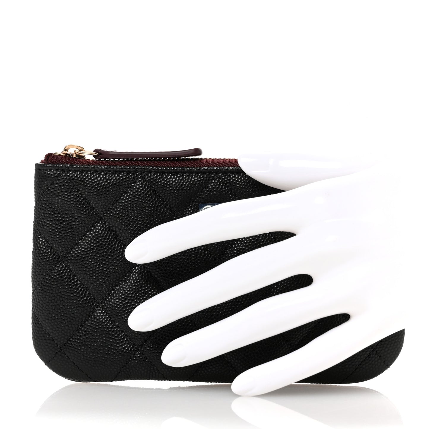Caviar Quilted Small Cosmetic Case Black