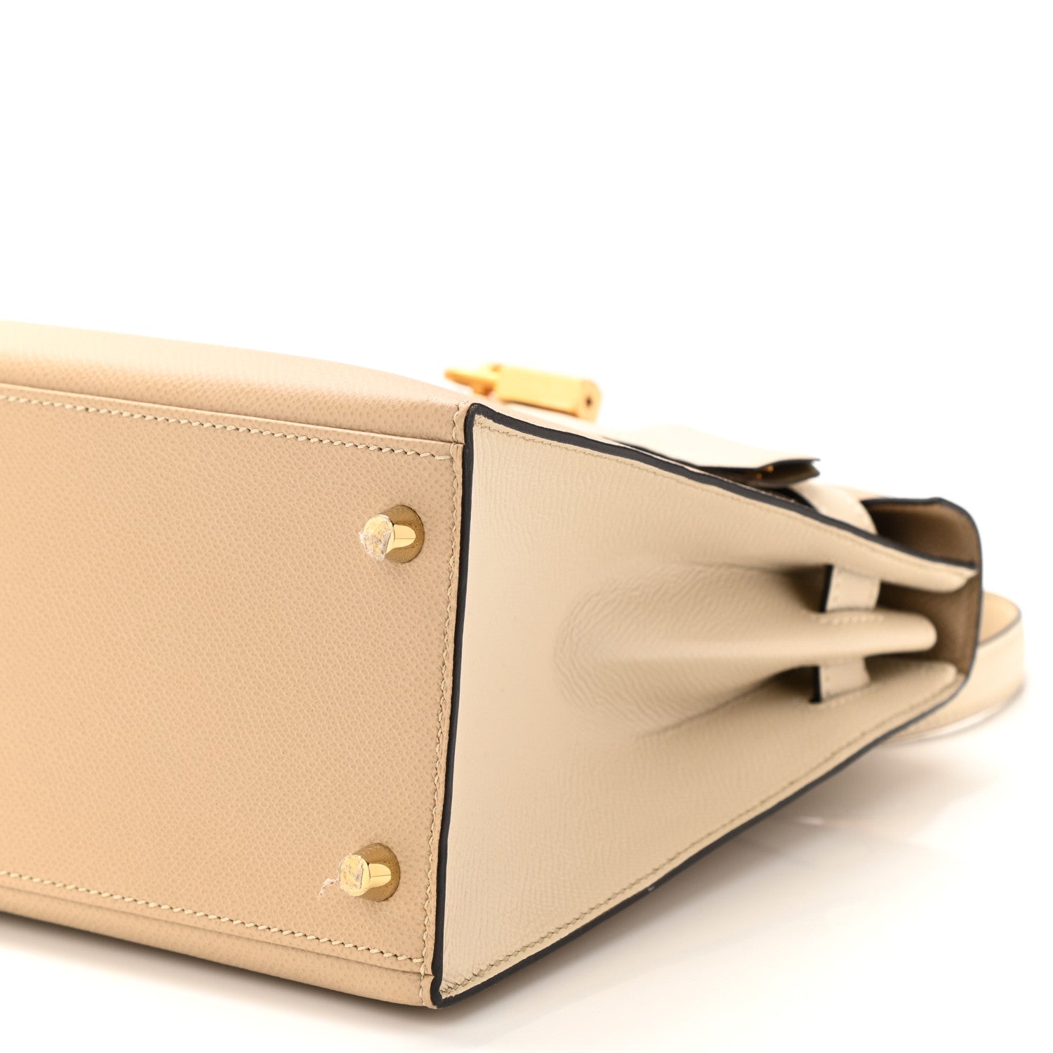 Hermes Epsom Bi-Color Horseshoe Kelly Sellier 28 Trench Craie 10 of 11