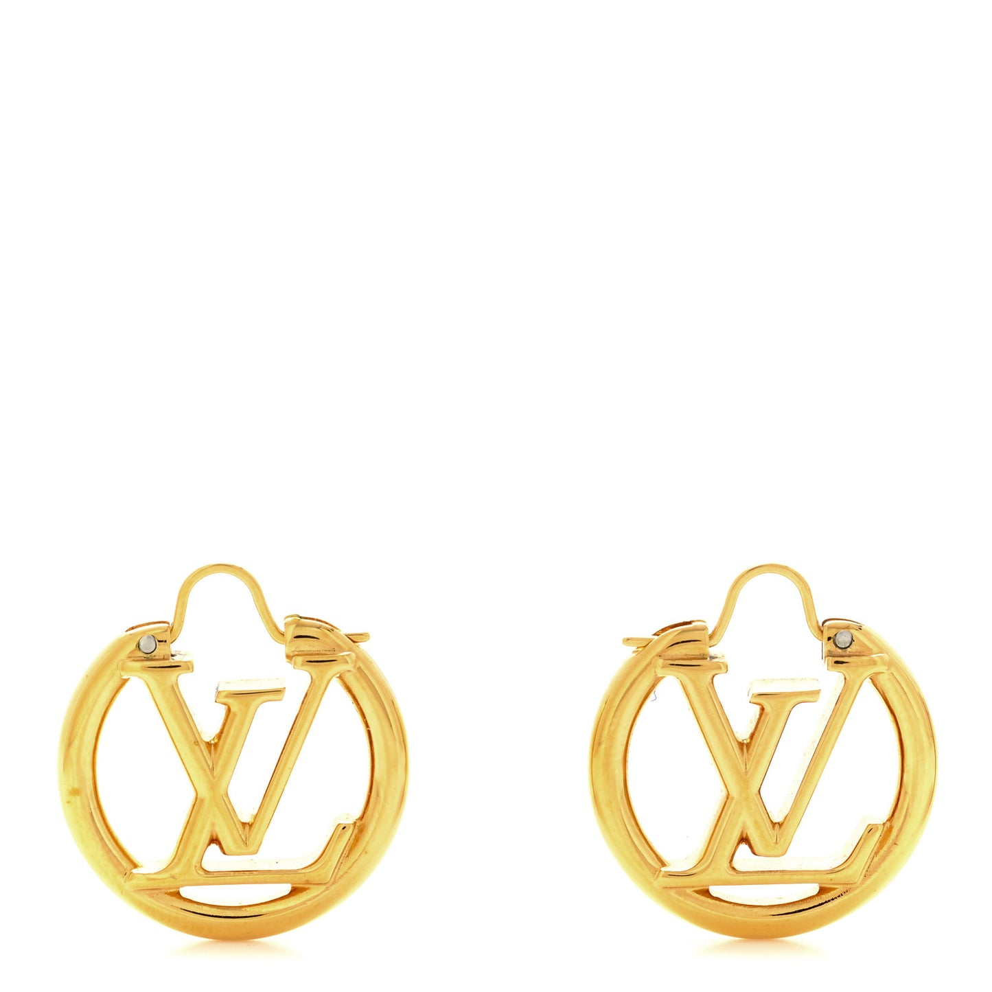 Metal Small Louise Hoop Earrings Gold