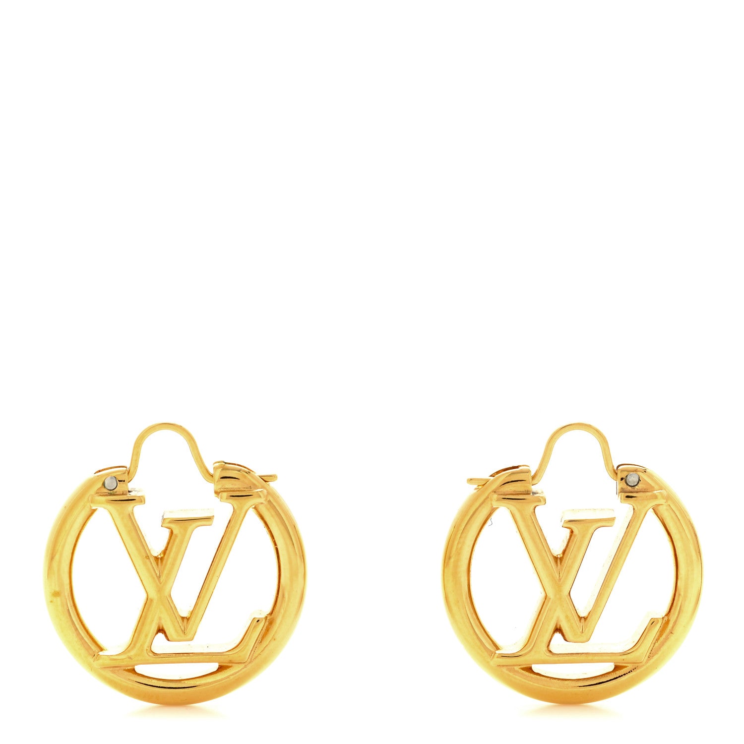 Louis Vuitton Metal Small Louise Hoop Earrings Gold 1 of 5