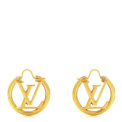 Louis Vuitton Metal Small Louise Hoop Earrings Gold 1 of 5