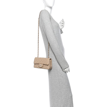 Chanel Lambskin Quilted Mini Rectangular Flap Beige 2 of 10