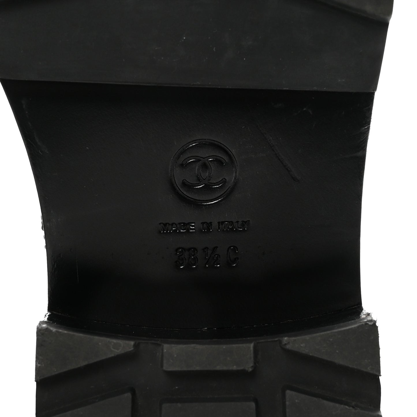 Shiny Calfskin Velvet Pearl Combat Short Boots 38.5 Black