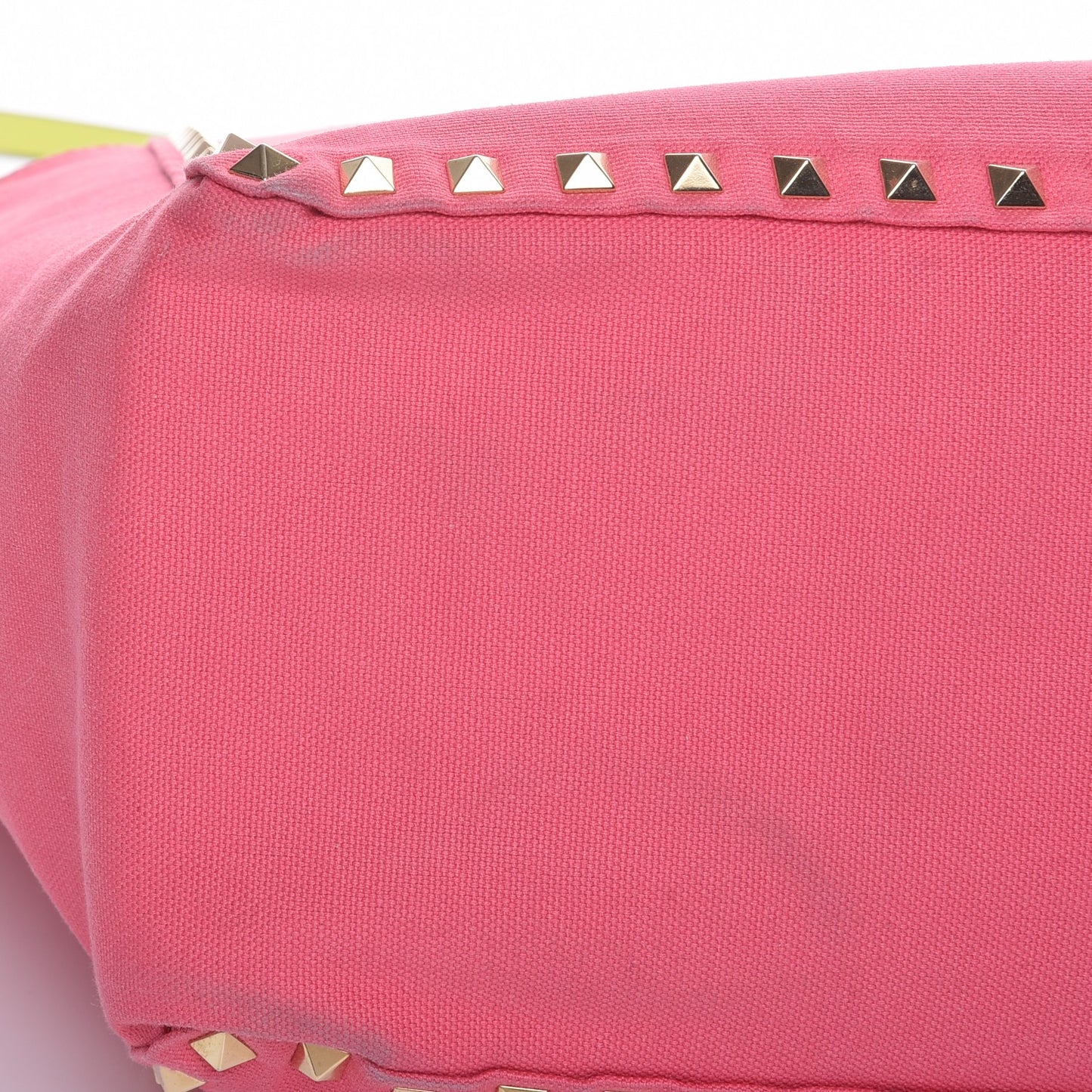 Canvas Large Rockstud Reversible Tote Pink Yellow