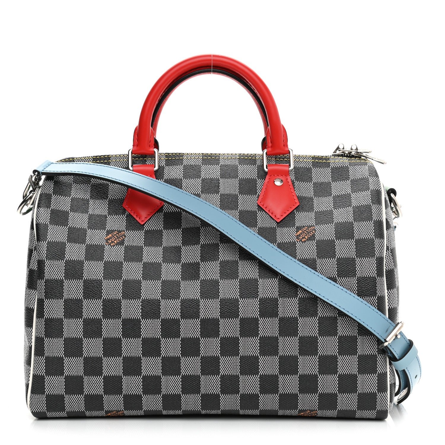 Louis Vuitton Damier Speedy Bandouliere 30 Black White 1 of 11