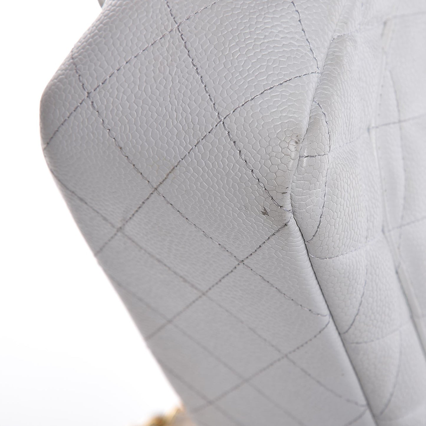 Caviar Quilted Jumbo Single Flap White