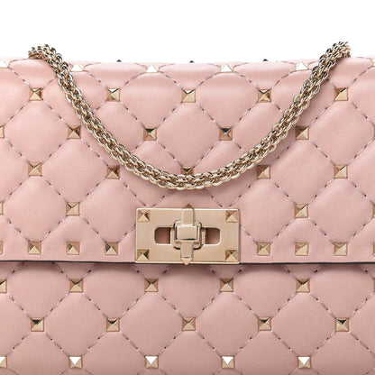 Valentino Garavani Nappa Rockstud Spike Wallet on Chain Water Rose 9 of 9