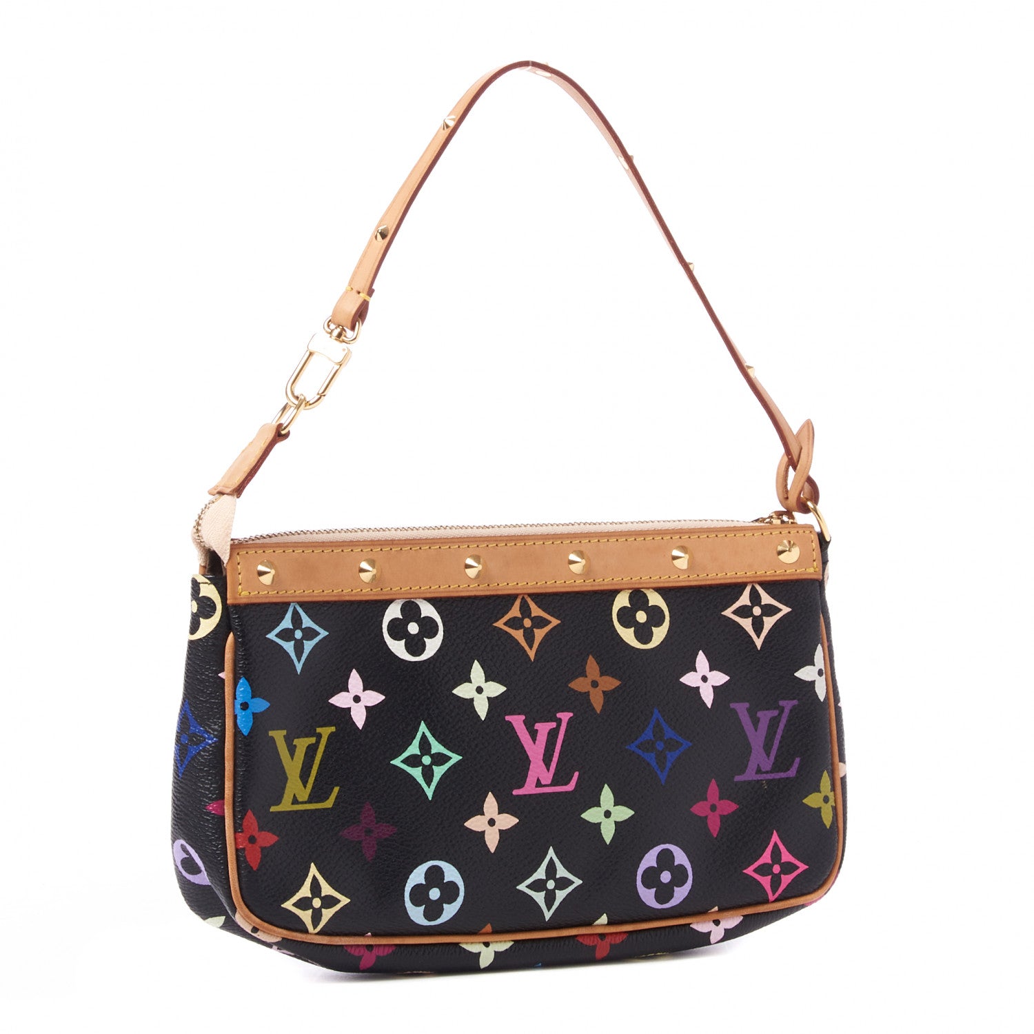 Louis Vuitton Monogram Multicolor Pochette Accessories Black 3 of 9