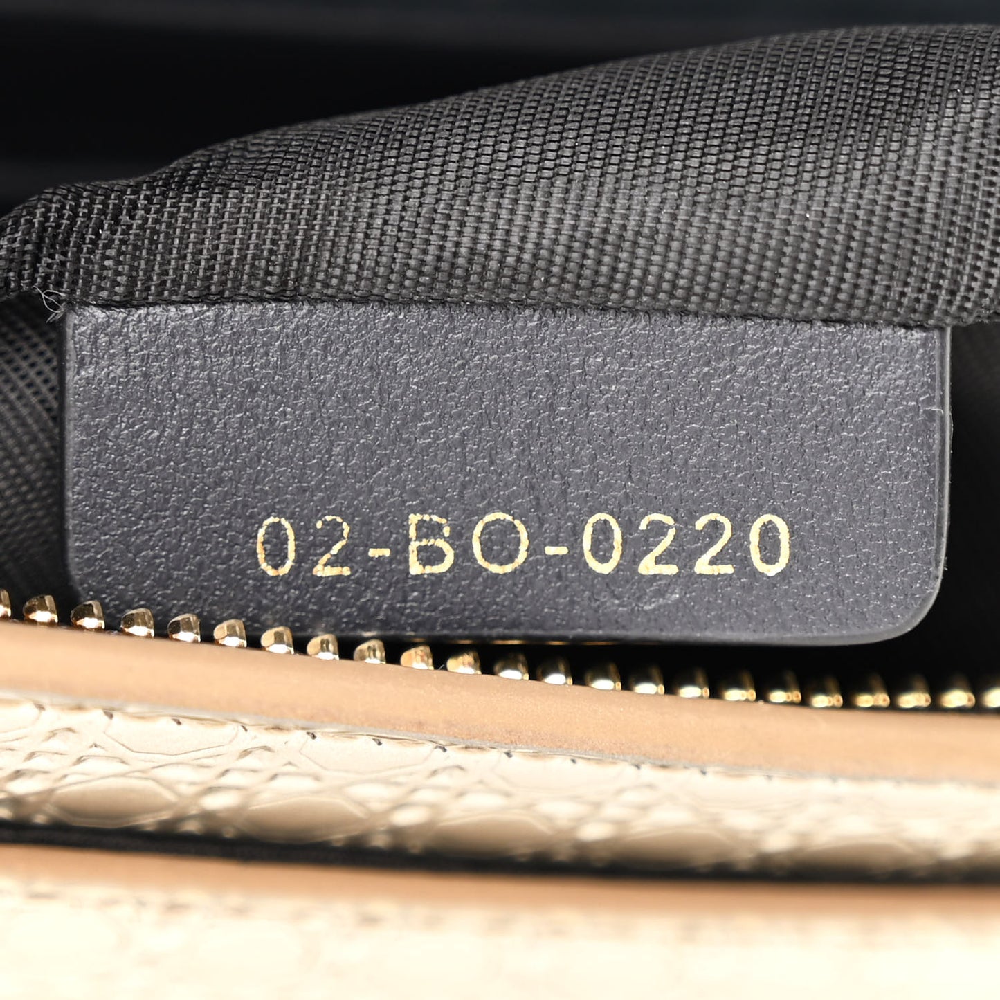 Metallic Patent Micro-Cannage 30 Montaigne 2 in 1 Pouch Gold