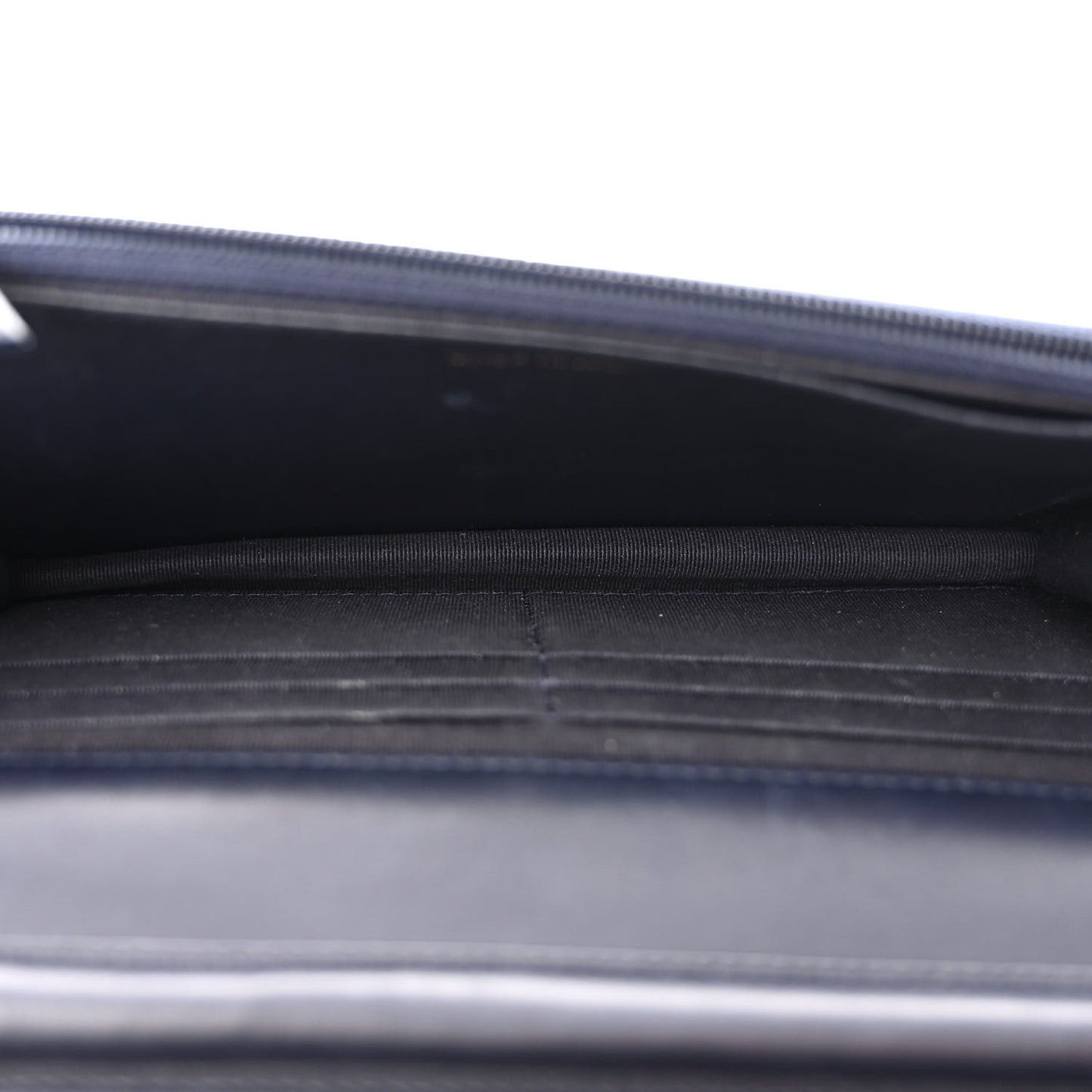 Lambskin Quilted Wallet On Chain WOC Navy Blue