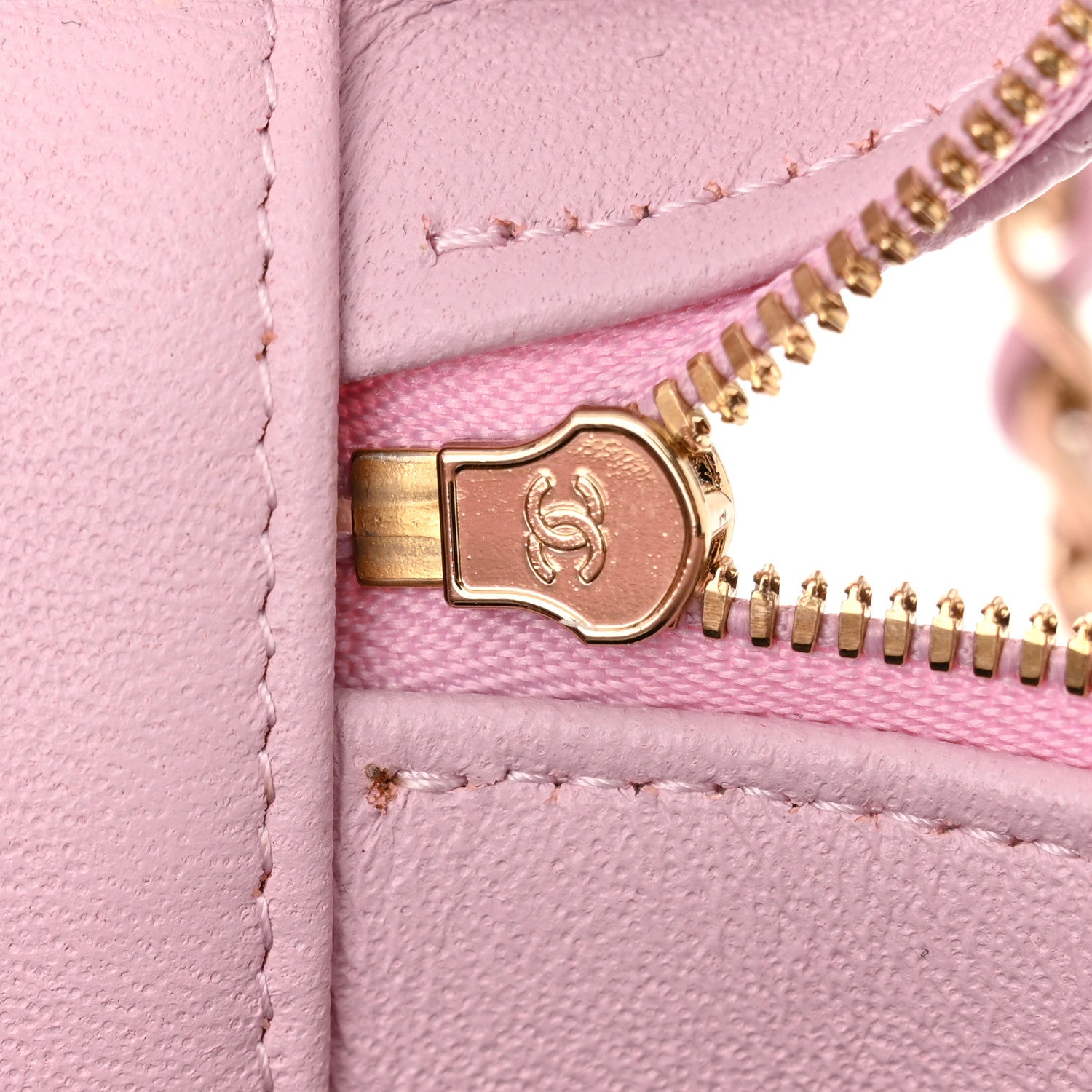 Chanel Caviar Quilted Small Top Handle Vanity Case With Chain Light Pink 11 of 11