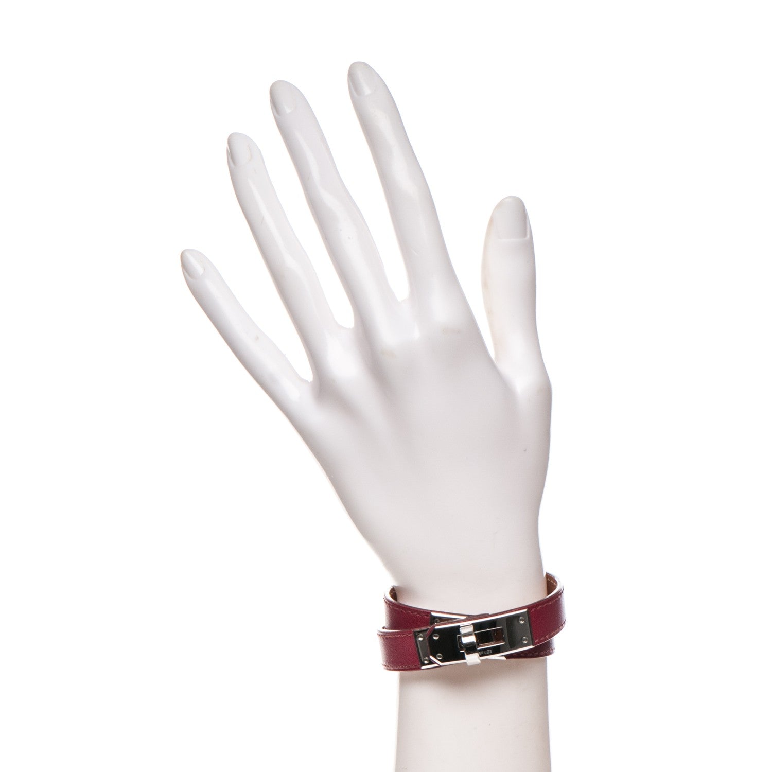 Hermes Tadelakt Kelly Double Tour Bracelet XS Rubis 2 of 7