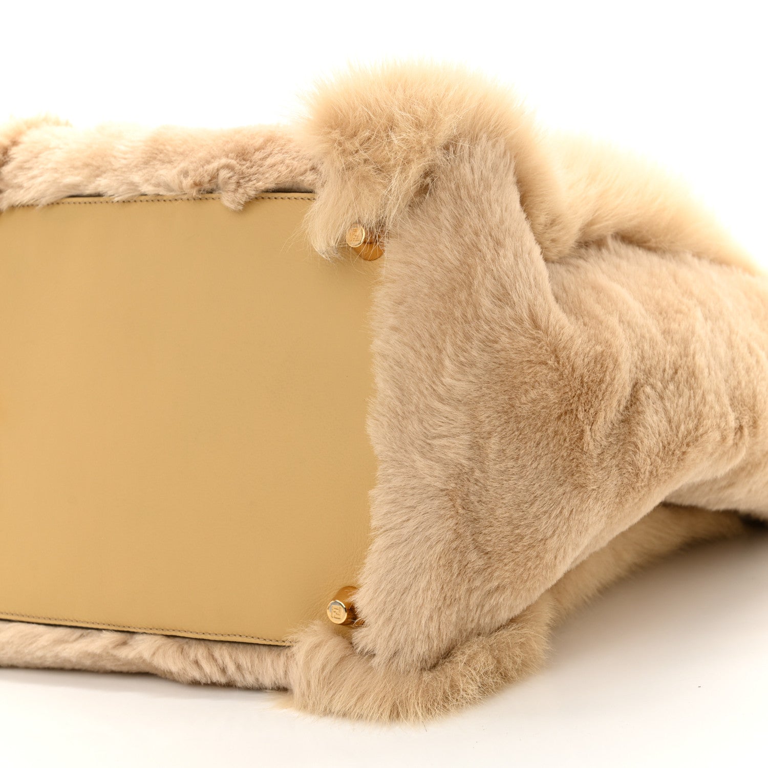 Fendi Fox Fur Sheepskin Elaphe Plexiglass FF Embossed XL Fendi