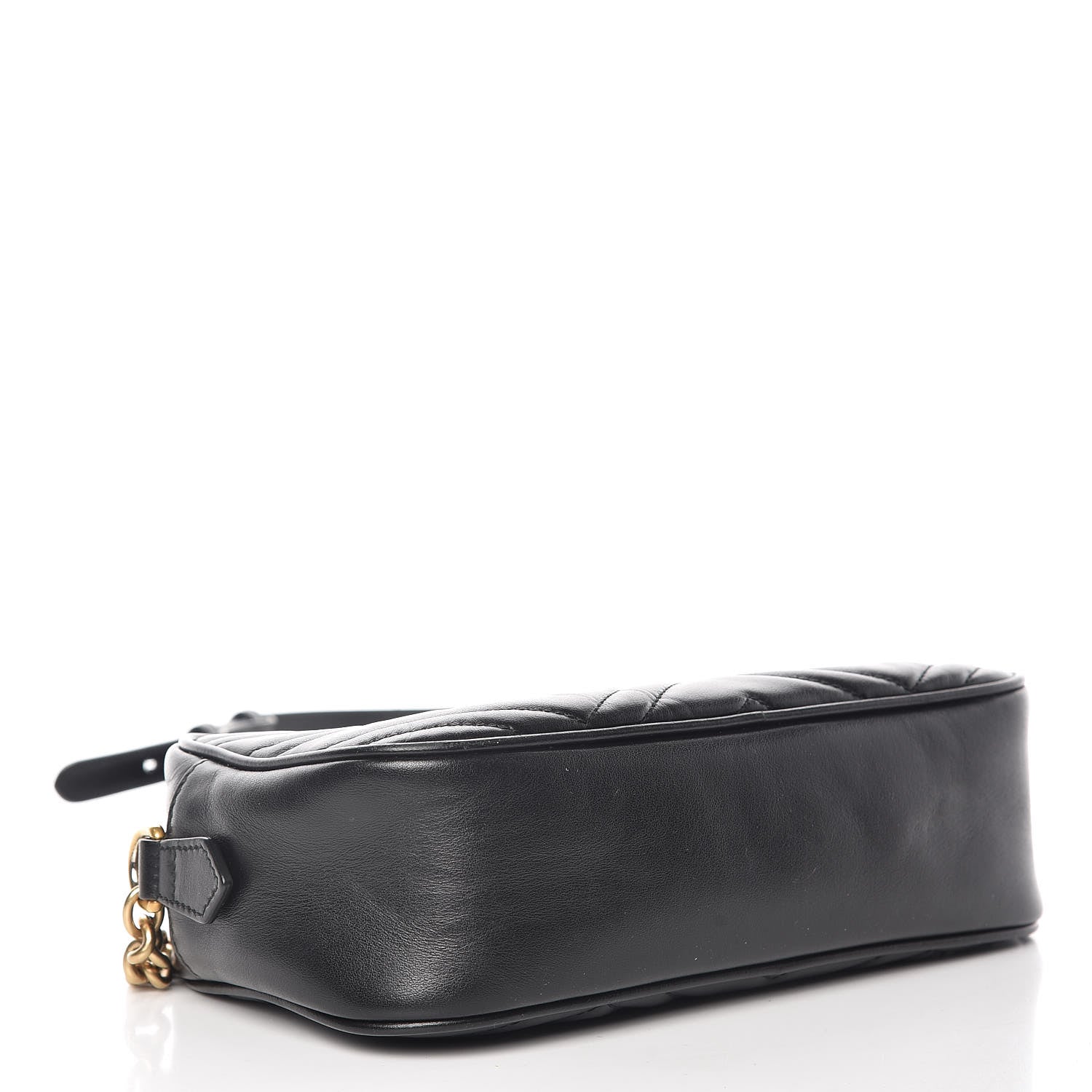 Gucci Calfskin Matelasse Small GG Marmont Chain Shoulder Bag Black 4 of 14