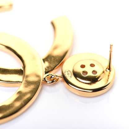 Chanel Metal Large Paris Button Earrings Gold 3 of 10