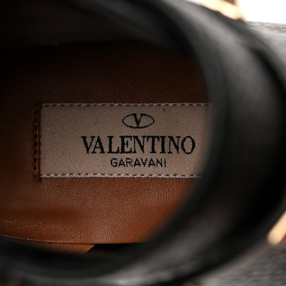 Valentino Garavani Grained Calfskin Rockstud Single Buckle 35mm Cowboy Ankle Boots 36.5 Black 6 of 11